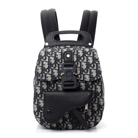 mini blue dior oblique jacquard saddle backpack|Bags .